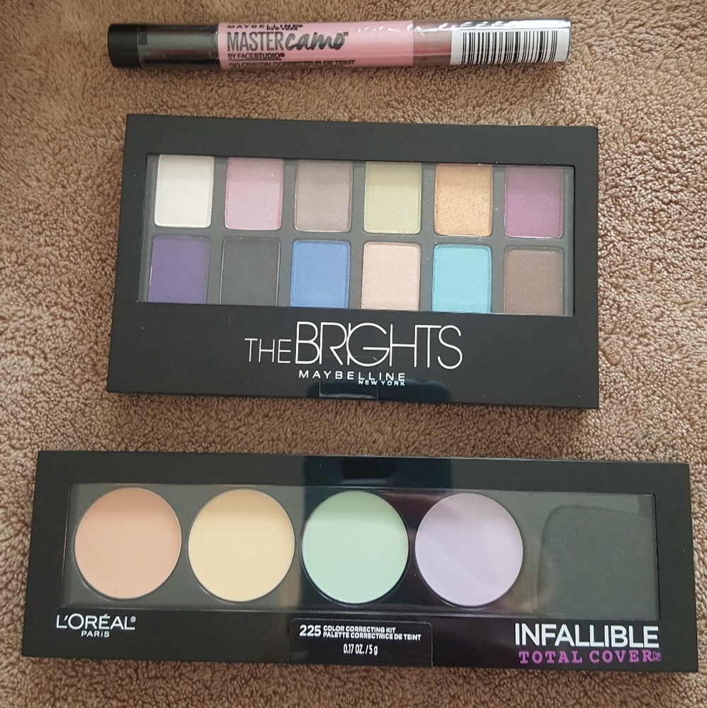 The Brights Maybelline palette,  l'Oréal corrector
